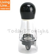 Kitchen 투명 후추 그라인더 후추밀 내용물 확인 가능 입자크기 조절 후추 분쇄기 페퍼밀, ♡델키 투명페퍼밀-블랙♡, [ 1개 ]