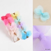 친구선물 파스텔 미듐 쉬폰 나비집게 여행 체육대회 헤어변신 졸업사진 스타일링 데이트 연인, 블루