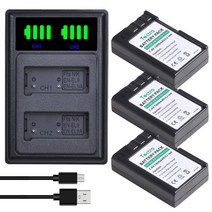 배터리 카메라용 밧데리 1800mAh EN-EL9 배터리 + 니콘 D40 D60 D3000 디지털 카메라, 02 3 battery 1 charger
