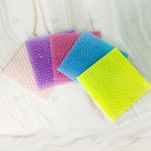 하트모양 파스텔 컬러 에어캡 뽁뽁이 포장지 선물 충격 방수, B) 20X20cm 퍼플