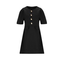 [비키] [23 신상] 골드버튼 라운드넥 미디 원피스(TGOAE2548)