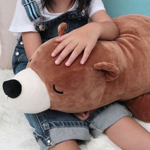 곰인형 80cm 큰 곰돌이인형 베어 모찌쿠션 침대등받이쿠션 브라운 재재데이, 허니브라운