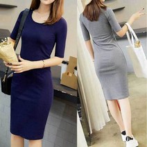 데이트 슬림 소매 7부 샤틴원피스 오피스룩 셔츠원피스 냉장고원피스 하객원피스 니트원피스 돌잔치엄마원