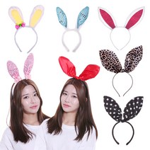 토끼 머리띠 바니 놀이동산 동물 파티 용품 토끼귀, 32-땡땡이토끼머리띠(블랙)