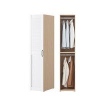 한샘 샘베딩 세이지 옷장 40cm(높이194cm) 2단행거형 4종, B형 : 우도어+화이트몸통(B)