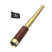 Laupha 라우파 레트로 해적 망원경 확대 가능 25x30 포켓 단안 휴대용 접이식 방