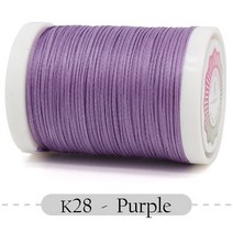 가죽공예실 레자실 가죽초실 Small Roll Flat Wax Thread Polyester Bracelet for Knitting Leather Craft, 01 0.8mm 150D 80M, 28 28 - Purple
