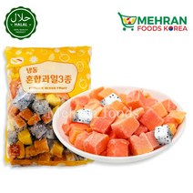 FROZEN Mixed Fruit (Mango+Dragon fruit+Papaya) 1kg 냉동 혼합 과일, 1pc