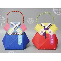 설날 명절 종이접기 한복 복주머니 가방만들기 5인 세뱃돈지갑 유치원 DIY 일일수업 창체, 아씨
