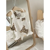 패션퍼피 명품강아지옷 곰돌이 요루 끈나시 XS-2XL 3컬러, 아이보리, 2XL