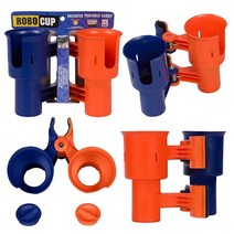 ROBOCUP 컵 홀더 업데이트 버전 음료 거치용 컵 홀더 낚싯대/폴 보트 해변 의자 골프 카트 휠체어 보행기 드럼 스틱 마이크 스탠드용 컵 홀더 블랙&그레이, Standard Spring, Navy Orange