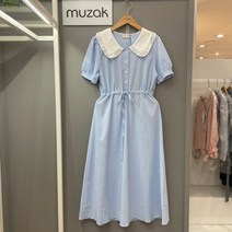 무자크 잔체크 카라넥 프릴 원피스 M4WOP10