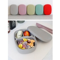 국산 실리콘 3칸 도시락 찬통 직장인 어린이 다이어트 도시락통 칸조절, 레드
