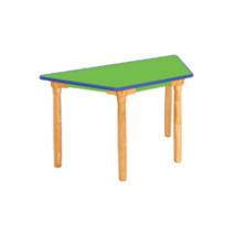 안전 연두 열린 사다리꼴학습대(원목다리)(600mm)(1~3학년) H83-2 입식용 어린이집책상 돌봄교실책상 유치원책상 공부방책상