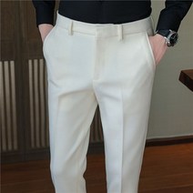 남성 겨울 바지 기모 한파 스웨트팬츠 Pantalon-옴므 두꺼운 모직 정장 의류 비즈니스 착용 슬림 피트 캐주얼 36