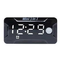 오토바이 디지털 시간 + 온도계 전압 3 in 1 방수 테스터 배터리 Moniter 게이지, 2W