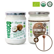 비엣코코 코코넛오일+코코어스 코코넛오일 + 우드스푼증정, 단품