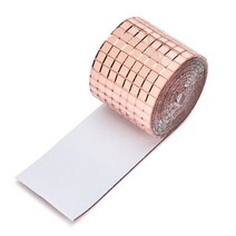 모자이크 바닥 욕실 베란다 현관 타일 모자이크타일 시트지 1mx4cm 실제 유리 거울 모자이크 타일 스티커 자체 접착 미니 광장 라운드 유리 공예 diy 수제 공예 파티 장식, 03