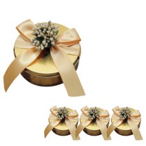 메모리즈 기념일 선물 간식 초콜릿 사탕 포장 철제 보관함 틴 케이스 원형 중형, 4개