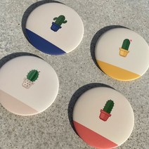 일러스트 아기자기 선인장 시리즈 미니 공주 휴대용 손거울, 선인장 블루