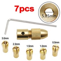 전기 모터 샤프트용 황동 드레멜 콜릿 미니 드릴 척 비트 도구 어댑터 세트 당 7 개 2.35mm 3.17mm 4.05mm 5.05mm, 5.05mm 7pcs