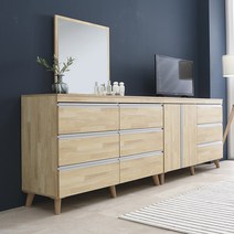 1200 와이드 뷰라인 서랍장/수납장 침실가구 화장대 거울 TV장식장, 수납장, 거울추가함, 네츄럴