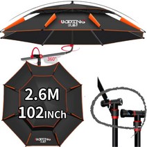 특대형 민물 각도조절 휴대용 캠핑 낚시 파라솔 그늘막 2.2M 2.4M, 블랙오렌지2.6M