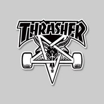 Thrasher-03 차량용스티커 스노우보드스티커, 98 x 90 mm/일반원단