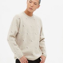 탑텐 22 FW 남자 소프트터치 패턴 텍스쳐 라운드 니트 BEP