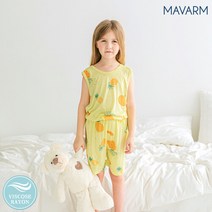 마밤 쿨 인견 민소매 아동 주니어 내의 실내복 그린쿨파인