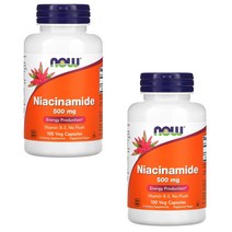 나우푸드 나이아신아마이드 비타민B3 100캡슐 500mg 2개, 100정, 3통