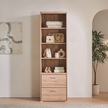 동서가구 이즈 데이브 1200 긴옷행거 슬라이딩 옷장, 06_600 선반 서랍 수납장 IFO136, 내추럴