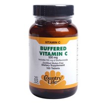 컨트리라이프 버퍼드 비타민 C 500mg 타블렛 글루텐 프리 무설탕 100개입 1개
