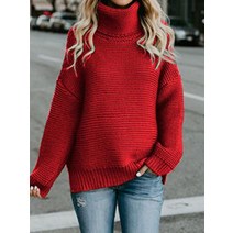 터틀넥 니트 녹색 스웨터 점퍼 풀오버 여성용 긴 소매 가을 겨울