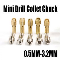 드릴연마기 공구 전동 날 미니 드릴 콜렛 척 0.5-3.2mm 마이크로 드릴 척 코어 Dremel 로타리 공구 전기 그라인더 액세서리 5 개, 1mm-Silver