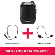 메가폰 확성기 미니 Newmine-K30 미니 음성 증폭기 유선/무선 마이크 플레이어 FM USB 전화 AUX 교사 투어, 02 Black Wireless