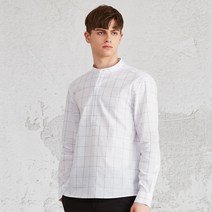 코디갤러리 by STCO 화이트 윈도우페인 체크 헨리넥 셔츠