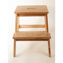 모노먼트 고무나무 사다리형 사각스툴 스툴, 우드