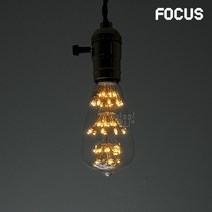 포커스 LED 에디슨 눈꽃 ST64 2W, 전구색(노란빛)