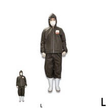 TYDL 일회용 방진복 투피스 진회색 L 1P, 1개, 그레이