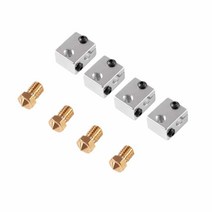 V6 알루미늄 열 블록 MK7 MK8 3D 프린터 압출기 0.4mm 황동 노즐, 기본
