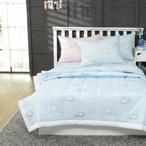 여니홈(여름이불) 양양 이불 패드 베개 주니어 시어서커 샤카, 블루