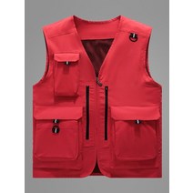 낚시 조끼 루어 바다 봄여름 작업 조끼 남성 야외 멀티 포켓 낚시 대형 민소매 재킷 코트, 03 빨간
