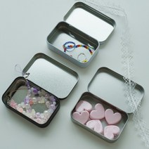 [이서지니]사각 틴케이스 철제 케이스 2size 3color [알루미늄 철 수납 굿즈 사탕 소품 카드 정리 깡통 보관함], M_블랙, 1개