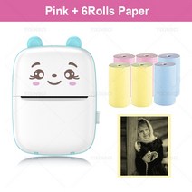 프린터 프린트 미니 소형 휴대용 라벨 바코드 고양이 무선으로 블루투스 58mm 프린팅 USB 메모 무선 호환 열전 사, 05 Blue A