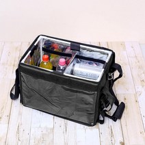 끈달린 조립식 보온보냉 검정 배달가방 사계절용 음식포장 피크닉 배달용