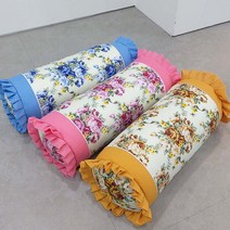 쭈앙 장미 캔디베개커버 둥근베개커버, 옐로우