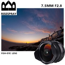 호환용 렌즈RISESPRAY-7.5mm F2.8 어안 렌즈 180 ° Sony NEX E-마운트 Fuji XF APS-C / Panasonic Olympus, 04 Canon EF-M