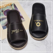 셀러허브 패션 [한중무역] 고급 레자 슬리퍼 로고인쇄 실내화