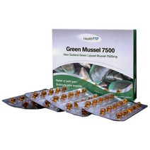 HEALTH UP 뉴질랜드 헬스업 그린 머슬 7500 초록 입 홍합 오일 초록잎 추출 60 캡슐, 그린 머슬 7500 초록 입 홍합 오일 60 캡슐